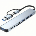 8-in-1 USB-C & USB 3.0 Hub – Dual Head High-Speed Adapter - Image 2