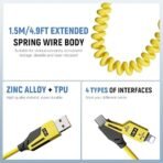Spring Cable 4-in-1 65W Fast Charging Cable – Multi-Connector Charging Cable - Image 3
